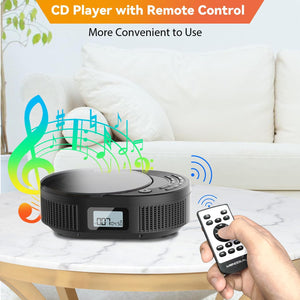 (2024new) MONODEAL Boombox CD Player with Bluetooth Transmitter,FM Radio & Bluetooth Speaker 2 in 1 Combo,Portable CD Player for Car/Home with Remote Control,Headphone Jack,Support AUX/USB