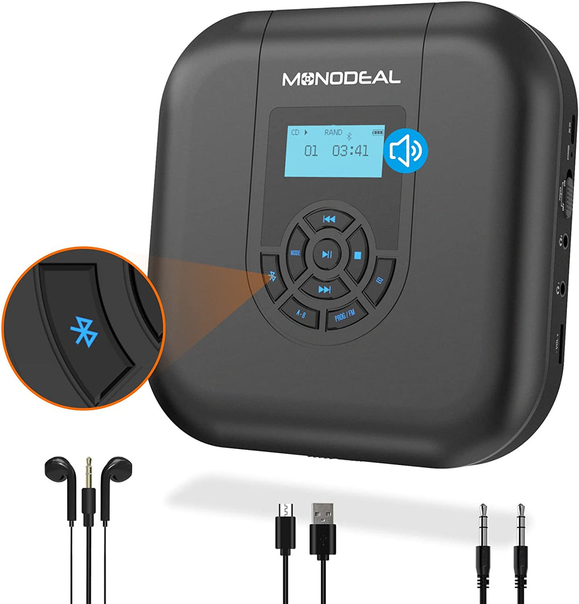 Amazon.com: MONODEAL Boombox CD Player with Bluetooth