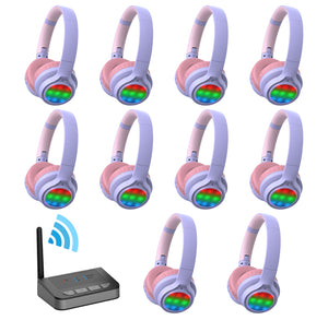 Wireless Silent Disco LED  Headphones with 1 Transmitter  --10pcs Bundle
