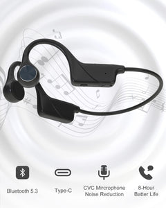 MONODEAL Bone Conduction Headphones Bluetooth Open Ear Headphones Wireless IPX5 Waterproof Headset with Microphone Sport Headphones Long Battery Life Earphones for Runners Fitness Cycling