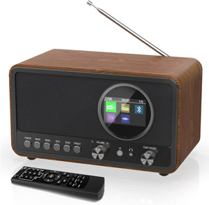 Monodeal Radio portatile DAB (DAB+, DAB Plus, FM, sveglia, altoparlante HiFi 5W, jack per cuffie, display TFT, controllo tasti), radio da cucina con 60 preset, radiosveglia con timer snooze