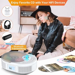 CD Player Portable,MONODEAL Boombox CD Player with Bluetooth Transmitter,FM Radio & Bluetooth Speaker 2 in 1 Combo,Portable CD Players for Car/Home with Remote Control,Headphone Jack,Support AUX/USB