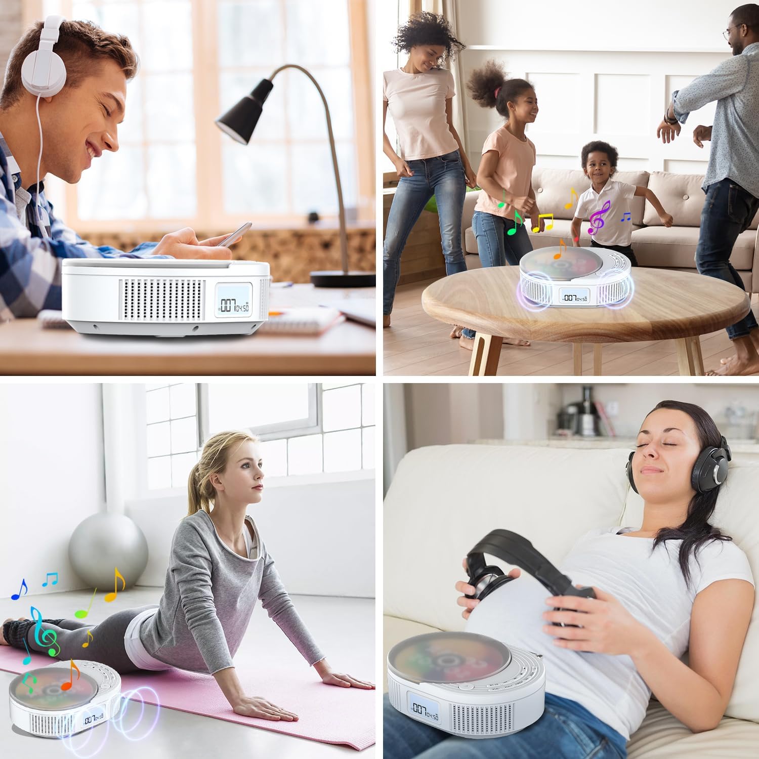 CD Player Portable,MONODEAL Boombox CD Player with Bluetooth Transmitter,FM Radio & Bluetooth Speaker 2 in 1 Combo,Portable CD Players for Car/Home with Remote Control,Headphone Jack,Support AUX/USB
