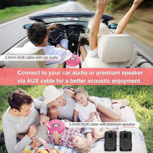 MONODEAL CD Player Portable, Rechargeable CD Player with Speakers, Anti-Skip CD Player for Car and Home, Walkman CD Player with Headphones for Audio Book Music (Rose Red)