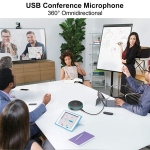 Conference Microphone with Mute Button Upgraded USB Conference Microphones for Laptop PC,Omnidirectional Microphones for Computer Zoom Virtual School, Bible Study Video Meeting Skype (Plug & Play)